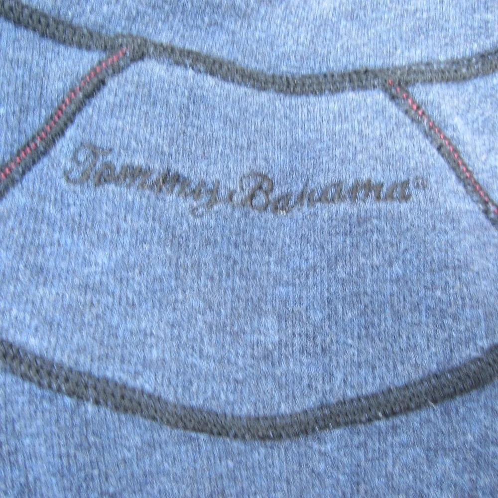 Tommy Bahama Flipshore Reversible Sweatshirt Men's L-XL?Black/Blue Half Zip READ